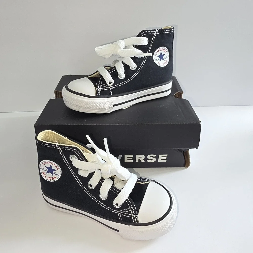 Converse Toddler Size 5 EU 20 Black Canvas All Star Sneakers Shoes